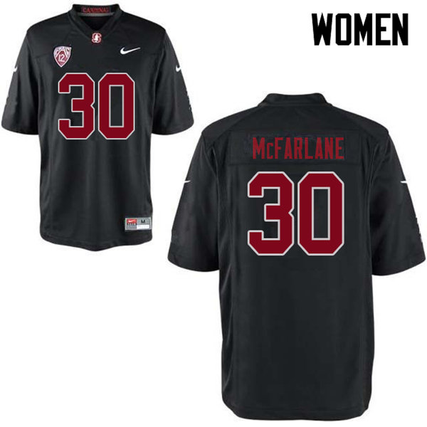 Women #30 Cameron McFarlane Stanford Cardinal College Football Jerseys Sale-Black